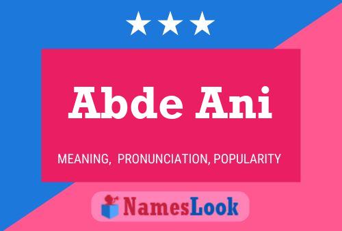 Abde Ani Name Poster