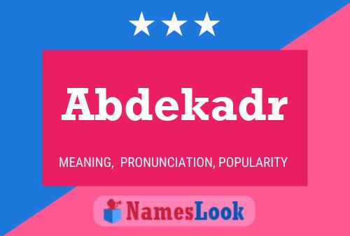 Abdekadr Name Poster