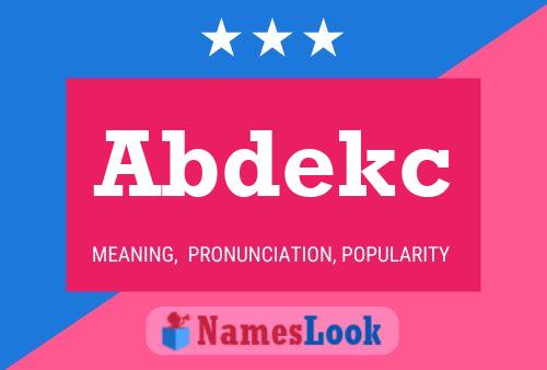 Abdekc Name Poster