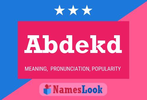 Abdekd Name Poster