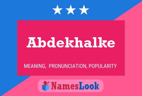 Abdekhalke Name Poster