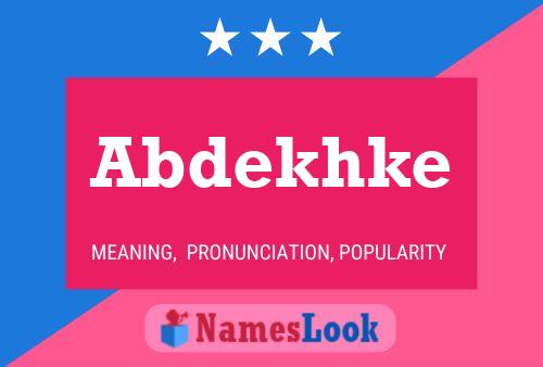 Abdekhke Name Poster