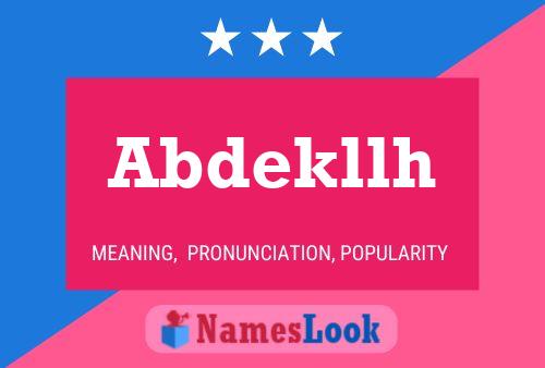 Abdekllh Name Poster