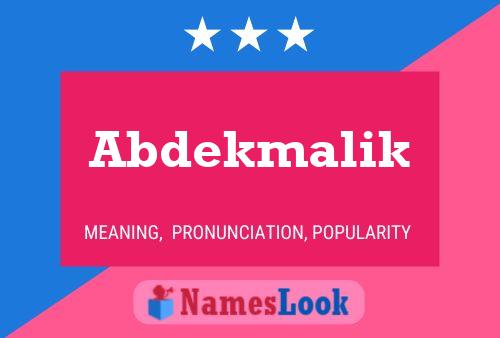 Abdekmalik Name Poster