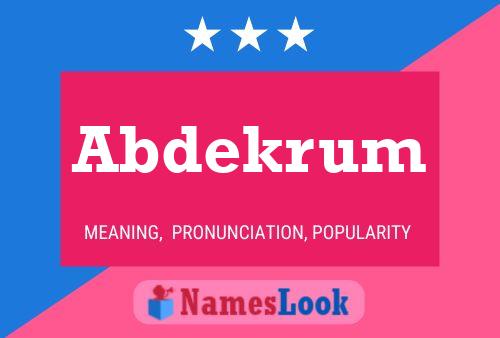 Abdekrum Name Poster