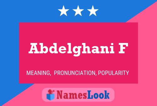 Abdelghani F Name Poster