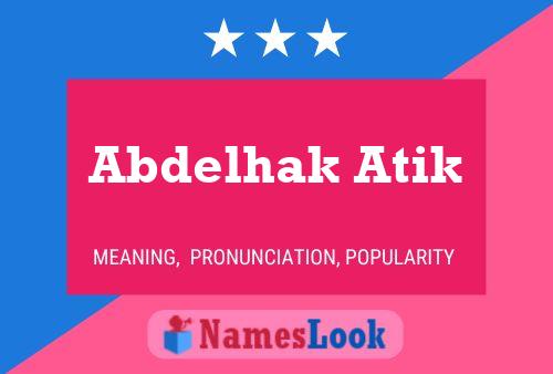 Abdelhak Atik Name Poster