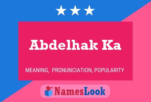 Abdelhak Ka Name Poster