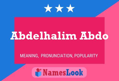 Abdelhalim Abdo Name Poster