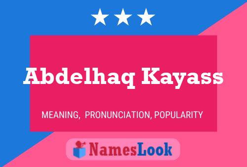 Abdelhaq Kayass Name Poster