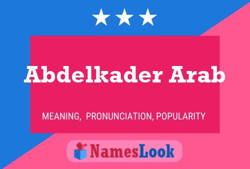 Abdelkader Arab Name Poster