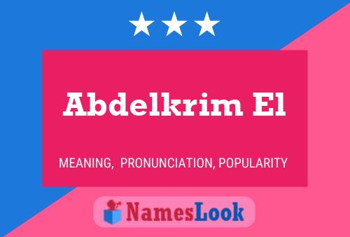 Abdelkrim El Name Poster