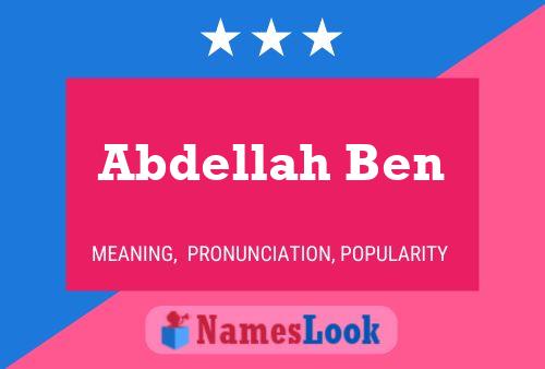 Abdellah Ben Name Poster