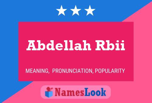 Abdellah Rbii Name Poster