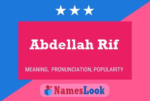 Abdellah Rif Name Poster