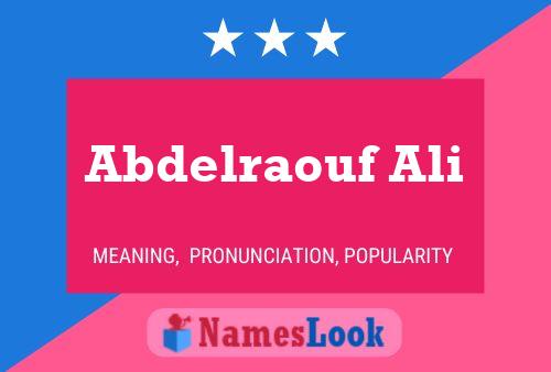 Abdelraouf Ali Name Poster