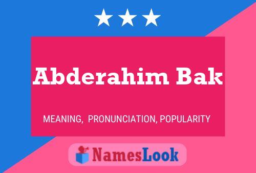 Abderahim Bak Name Poster