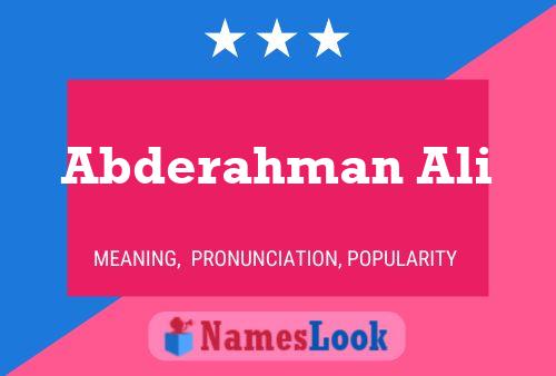 Abderahman Ali Name Poster