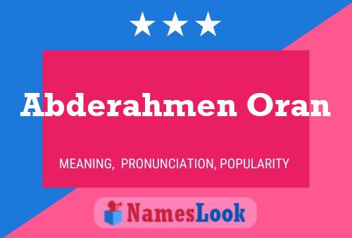 Abderahmen Oran Name Poster