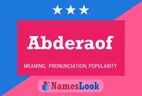 Abderaof Name Poster