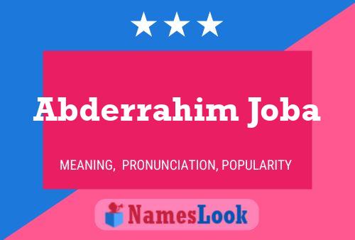 Abderrahim Joba Name Poster