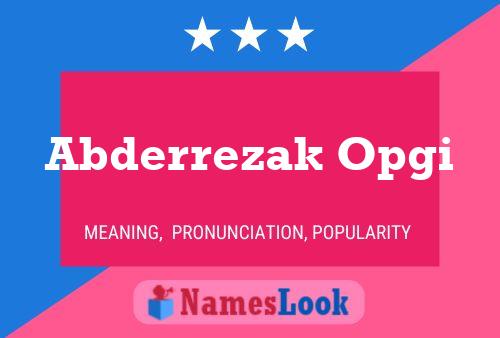 Abderrezak Opgi Name Poster