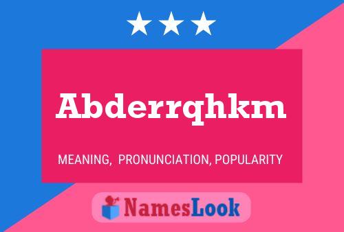 Abderrqhkm Name Poster