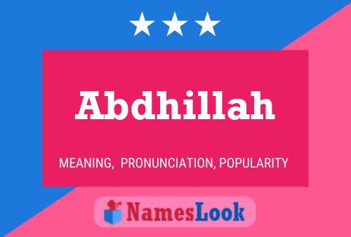 Abdhillah Name Poster