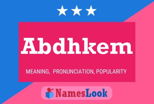 Abdhkem Name Poster