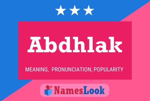 Abdhlak Name Poster