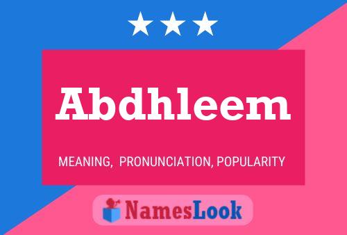 Abdhleem Name Poster