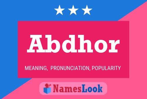 Abdhor Name Poster