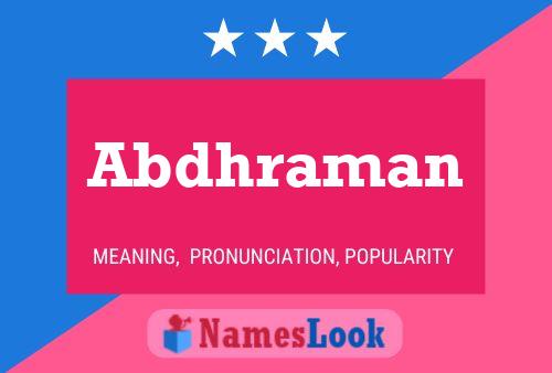 Abdhraman Name Poster