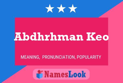 Abdhrhman Keo Name Poster