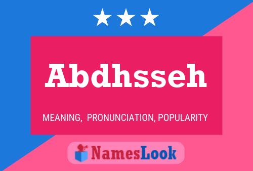 Abdhsseh Name Poster