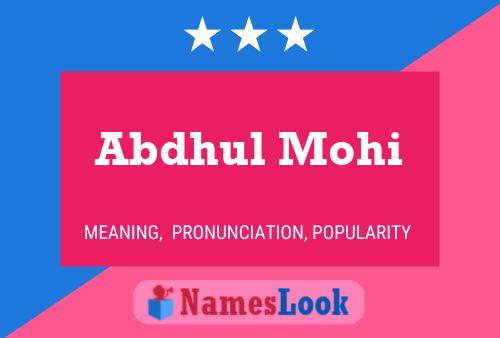 Abdhul Mohi Name Poster