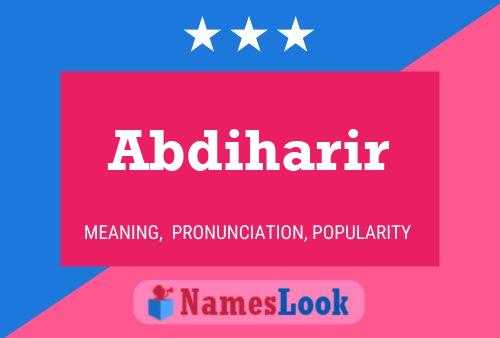 Abdiharir Name Poster