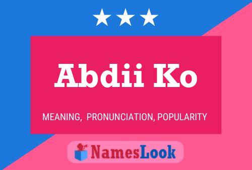 Abdii Ko Name Poster