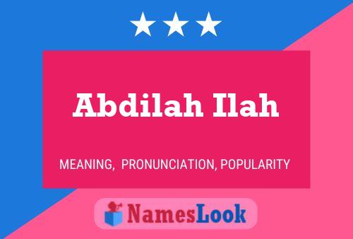 Abdilah Ilah Name Poster