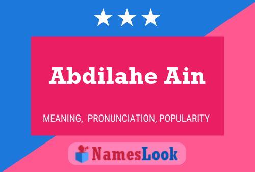 Abdilahe Ain Name Poster