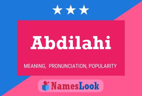 Abdilahi Name Poster