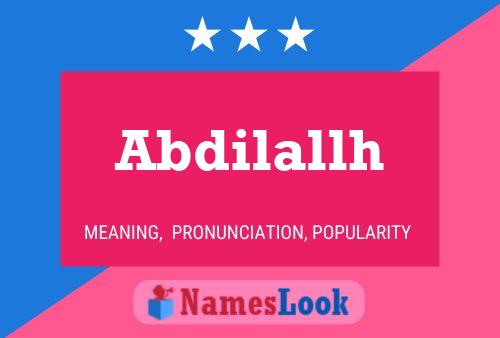 Abdilallh Name Poster