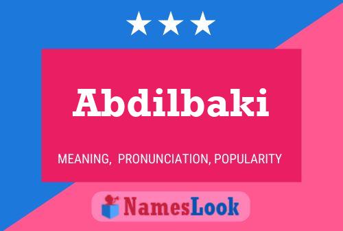 Abdilbaki Name Poster