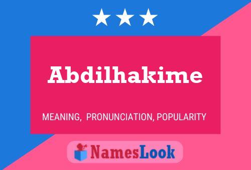 Abdilhakime Name Poster