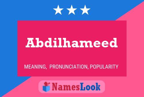 Abdilhameed Name Poster