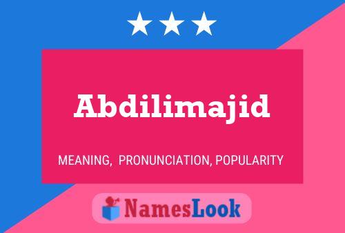 Abdilimajid Name Poster