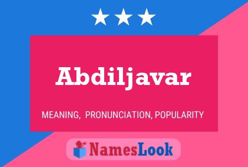 Abdiljavar Name Poster