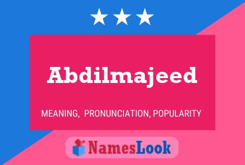 Abdilmajeed Name Poster