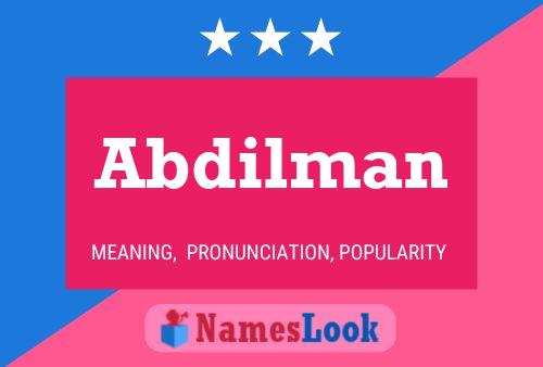 Abdilman Name Poster