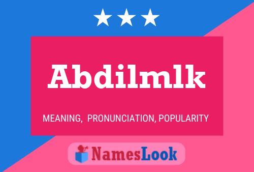 Abdilmlk Name Poster